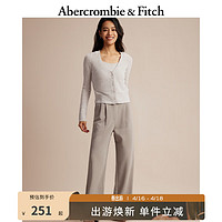 Abercrombie & Fitch 女装 时尚白领通勤西裤美式复古高腰直筒百搭阔腿裤 341770-1 浅棕色 27S (155/72A)