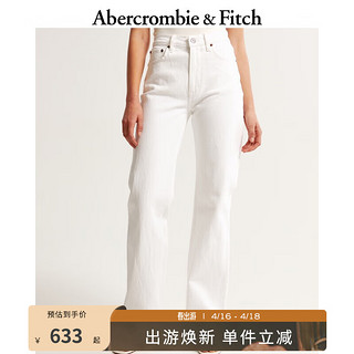 Abercrombie & Fitch 女装 24春夏新款90年代风高腰宽松牛仔裤 358426-1 白色 28R (165/72A)
