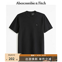 Abercrombie & Fitch 男装女装情侣装 24春夏新款小麋鹿圆领时尚休闲T恤 358672-1 黑色 S (175/92A)