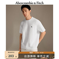 Abercrombie & Fitch 男装 24春夏美式时尚休闲小麋鹿纯色短袖圆领T恤 355506-1 白色 S (175/92A)