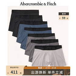 Abercrombie & Fitch 男装套装 7条装美式简约轻薄弹力柔软舒适四角内裤 329524-1 灰色、蓝色和黑色组合装 M