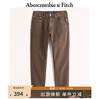 Abercrombie & Fitch 男装 24春美式运动风修身休闲宽松深棕色牛仔裤 342158-1 深棕色水洗 31/32 (180/78A)