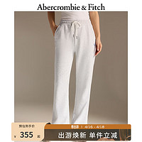 Abercrombie & Fitch 女装 24春美式小麋鹿时尚卫裤高腰喇叭运动卫裤 355676-1 浅灰色 S  (165/72A)