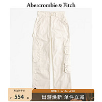 Abercrombie & Fitch 女装 24春新款美式设计感休闲街头流行高腰时尚工装裤 355035-1 奶油色 24S (150/60A)