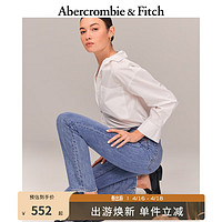 Abercrombie & Fitch 女装 时尚潮流复古美式百搭水洗高腰直筒九分牛仔裤 324200-1 蓝色 27S (155/72A)