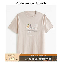 Abercrombie & Fitch 男装女装装 24春夏美式圆领短袖百搭重磅T恤 357479-1 灰褐色 S (175/92A)