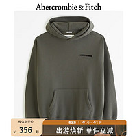 Abercrombie & Fitch 男装女装情侣装 美式风复古运动宽松连帽抓绒卫衣 329610-1 深橄榄绿 L (180/108A)