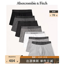 Abercrombie & Fitch 男装套装 7条装轻薄舒适柔软拼花logo四角内裤 326423-1 多重灰色 XL