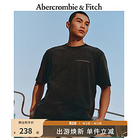 Abercrombie & Fitch 男装女装情侣装 美式风复古时尚流行短袖T恤 359234-1 黑色 XS (170/84A)