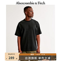 Abercrombie & Fitch 男装女装情侣装 24夏季新款宽松休闲美式风重磅T恤 KI124-3659 黑色 L (180/108A)