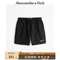 ABERCROMBIE & FITCH男装 24春夏 时尚复古Logo 款抓绒短裤 KI128-4090 黑色 S (175/76A)