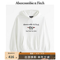 ABERCROMBIE & FITCH男装女装装 24春抓绒小麋鹿连帽卫衣 358472-1 白色 XL (180/116A)