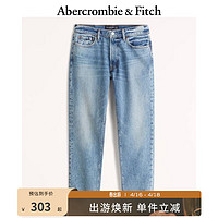 ABERCROMBIE & FITCH男装 90年代风经典通勤休闲复古直筒舒适水洗牛仔裤 321514-1 中度水洗 30/32 (180/76A)