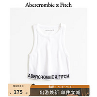 Abercrombie & Fitch 女装 24春夏 美式风辣妹修身  Logo 罗纹背心 KI139-4421 白色 S (165/92A)