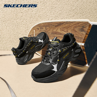 SKECHERS 斯凯奇 华夫熊2024夏季新款女鞋时尚潮流熊猫鞋简约百搭休闲鞋 (女款)-全黑色/BBK 37