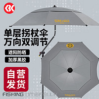SIMAGO 喜曼多全遮光钓鱼伞手杖式万向黑胶防晒遮阳防雨钓伞加厚2.0米