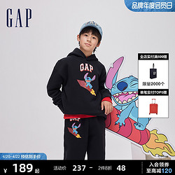 Gap 盖璞 男女童2024春季卡通印花抓绒连帽卫衣870728（拍2件）