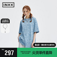 英克斯（inxx）APYD 时尚潮牌夏宽松短袖T恤男女同款APE2010593 海蓝色 XL