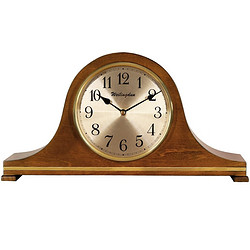 威灵顿 座钟  实木台钟客厅古典座钟复古时钟木质坐钟中式石英钟 实木座钟T20211(家居色)