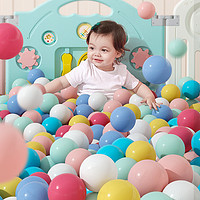 babygo 海洋球池室内围栏波波球弹力婴儿童玩具彩色球加厚无味30个