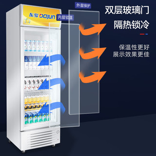 东骏展示柜冷藏保鲜柜 全铜管饮料柜单门立式冰柜保鲜超市便利店啤酒柜冰箱商用展示柜LG-317L