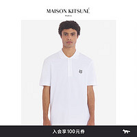 Maison Kitsune 男女同款 SS24春夏大胆玩色狐狸白色POLO短袖 P100【白色】 L