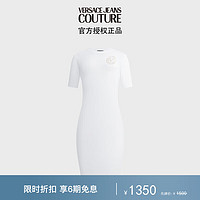 范思哲Versace Jeans Couture24春夏女士V-EMBLEM印花连衣裙 白色 S