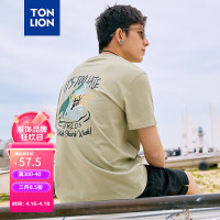 唐狮 TONLION2024夏季男图案印花圆领短袖T恤TB 石绿 XXL