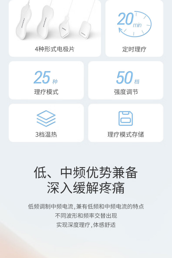照顾腰腿酸痛问题，面面俱到！鱼跃理疗仪双通道SZP-620E
