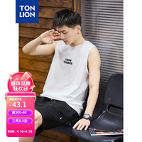 唐狮 TONLION男发泡印字母休闲背心 漂白 L