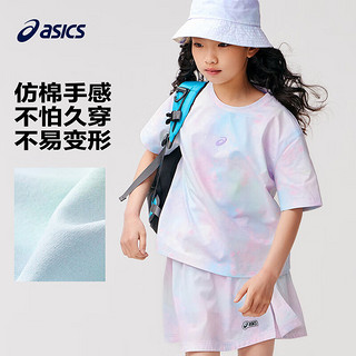 asics亚瑟士童装2024夏季女童吸湿速干防晒遮热运动短袖T恤 8864流光紫 110cm