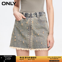 ONLY2024春季时尚百搭高腰A字短款牛仔半身裙女|124137023 J3A 复古牛仔210洗水 155/60A/XS
