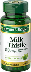 Natures Bounty 自然之宝 牛奶蓟草草本补充剂 软胶囊 牛奶蓟草提取物 非素食 肝脏支持 1件装 瓶装