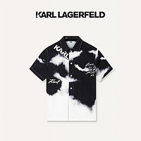 Karl Lagerfeld卡尔拉格斐轻奢老佛爷男装 2024夏款LOGO签名翻领夹克外套 黑色 46