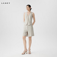 朗姿/LANCY2024夏季职业修身醋酸西装马甲女高级感工装背心 深米色 S