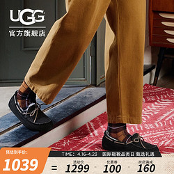 UGG 秋季男士便鞋平底圆头休闲低帮浅口乐福鞋1003390 BLK | 黑色 43