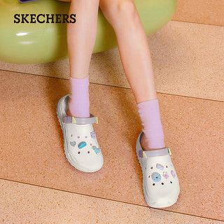 斯凯奇（Skechers）【程潇同款】怪兽泡泡鞋2024夏女鞋外穿洞洞鞋透气凉鞋111581 白色/多彩色/WMLT 35