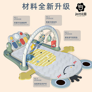 知识花园青蛙脚踏钢琴架器新生幼儿婴儿躺着宝宝玩具0-1-3岁礼盒装 青蛙双面鼓架 +4节充电电池与充电器