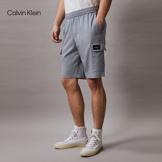 Calvin Klein Jeans24春夏男经典绣标松紧腰莱赛尔混纺休闲短裤J325564 PN6-云迹灰 S