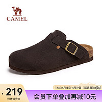 骆驼（CAMEL）2024夏季复古绒面勃肯鞋柔软透气舒适休闲凉鞋男 G14M074667 咖啡色 39