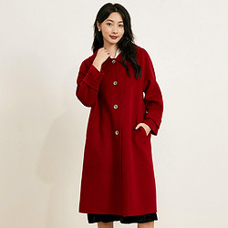 ayilian 阿依莲 | 跨年红色双面羊毛呢大衣女2023冬呢子小个子外套高