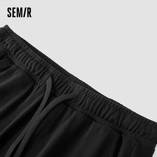 森马（Semir）休闲中裤男2024夏季潮流假两件短裤宽松运动风 黑色90001 185/88A/XXL