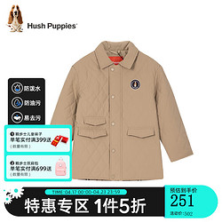 Hush Puppies 暇步士 童装男童女童棉服2023冬装儿童棉服保暖舒适三防科技面料 燕麦卡其 160(偏大一码)