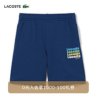 LACOSTE法国鳄鱼童装24夏季舒适运动短裤GJ7977 HBM/深蓝色 12A/150