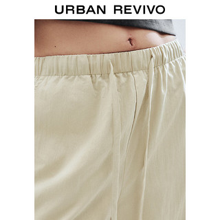 URBAN REVIVO 女士美式休闲工装风抽绳显瘦阔腿裤 UWV640035 中灰 S