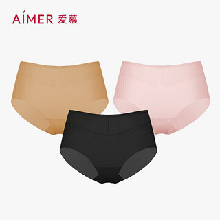 Aimer 爱慕 KIKI系列 女士三角内裤套装 AM221371 3条装(黑+肤+粉) M