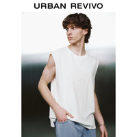 URBAN REVIVO 男士撞色印花坎肩背心 UMV440062 本白 M