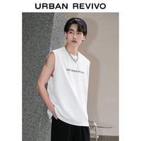 UR2024夏季男装时尚国潮休闲印花圆领无袖背心UMV440046 本白 XS