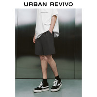 URBAN REVIVO 男士潮流休闲趣味装饰宽松抽绳短裤 UMV640037 中灰 30