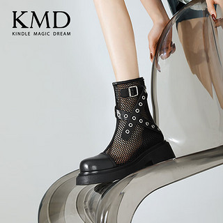 kmd2024春季筒靴女潮流 黑色 37